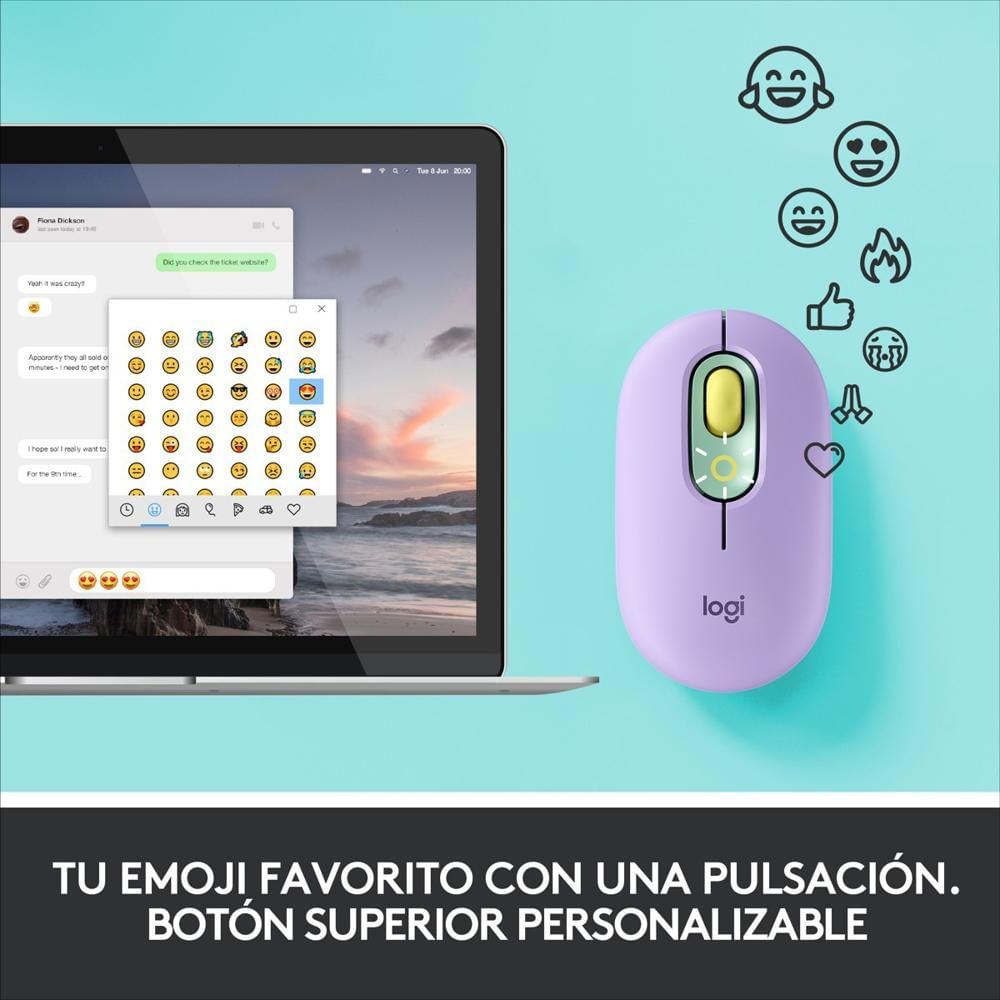 Mouse Bluetooth Función Emojis Personalizable Logitech Pop Daydream img #2