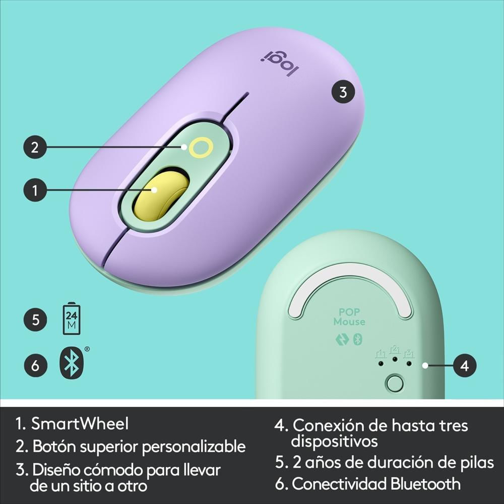 Mouse Bluetooth Función Emojis Personalizable Logitech Pop Daydream img #3