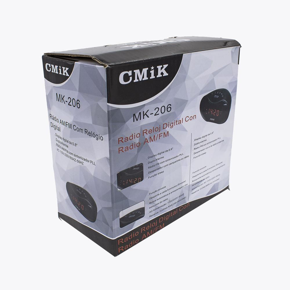 Radio Reloj Digital Despertador Alarm Am/Fm Cmik Mk 206 img #2