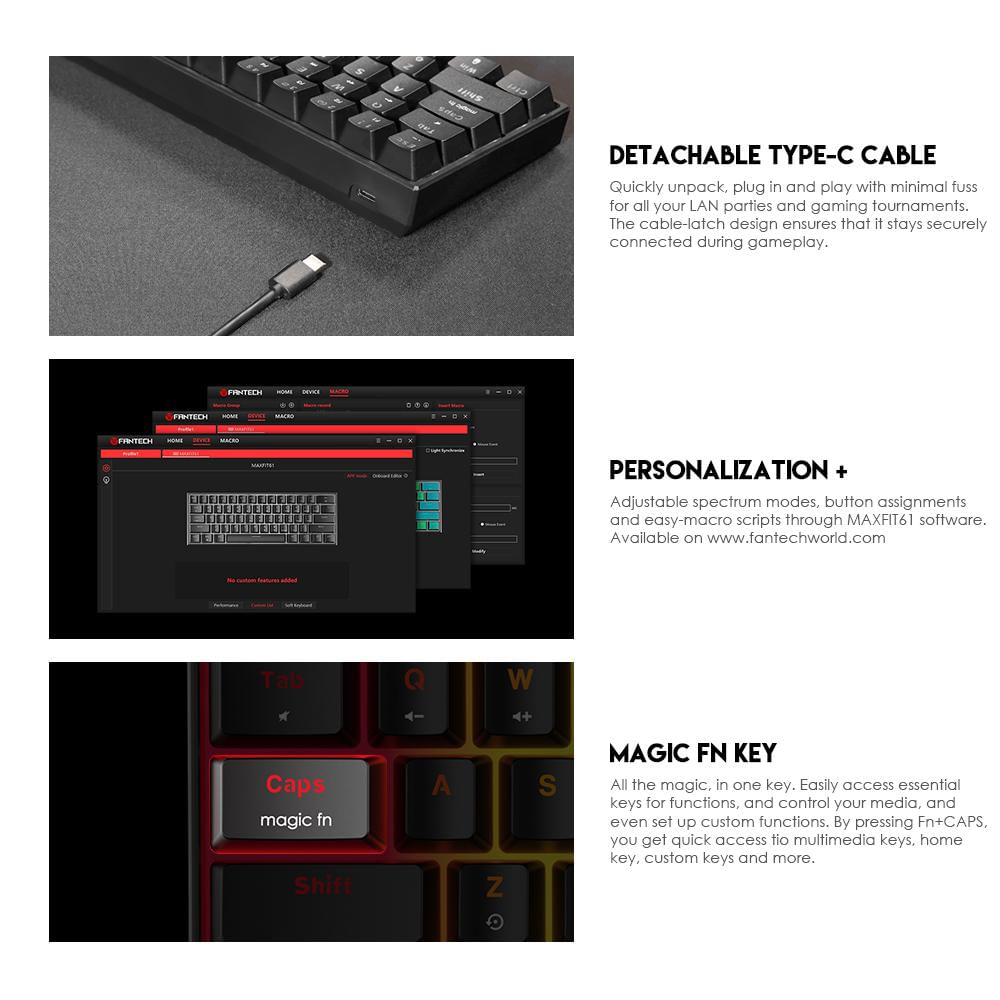 Teclado Mecánico 60% Fantech Max Fit 857 Space Edition img #4