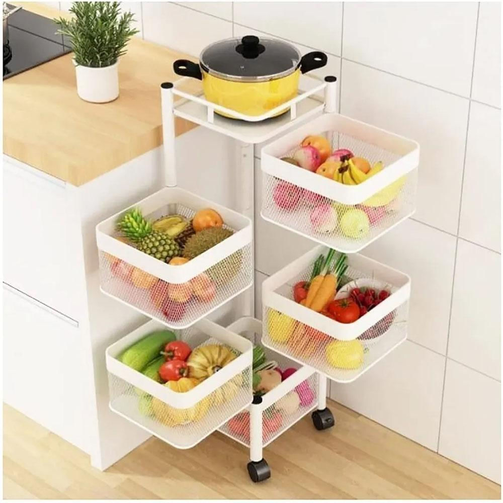 Estante Giratorio 5 Niveles Redondo Almacenamiento Verduras img #3