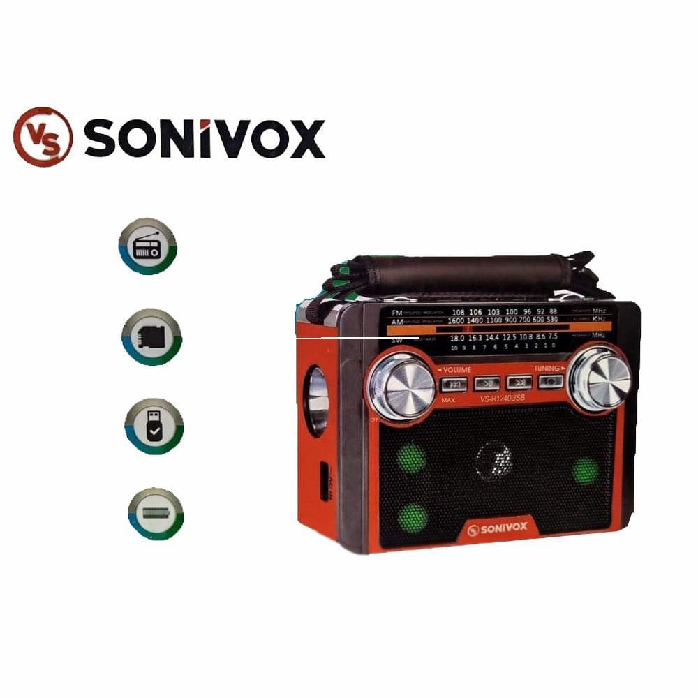Radio Sonivox Vs R1240usb Bluetooth Tarjeta Sd Usb Rojo img #2