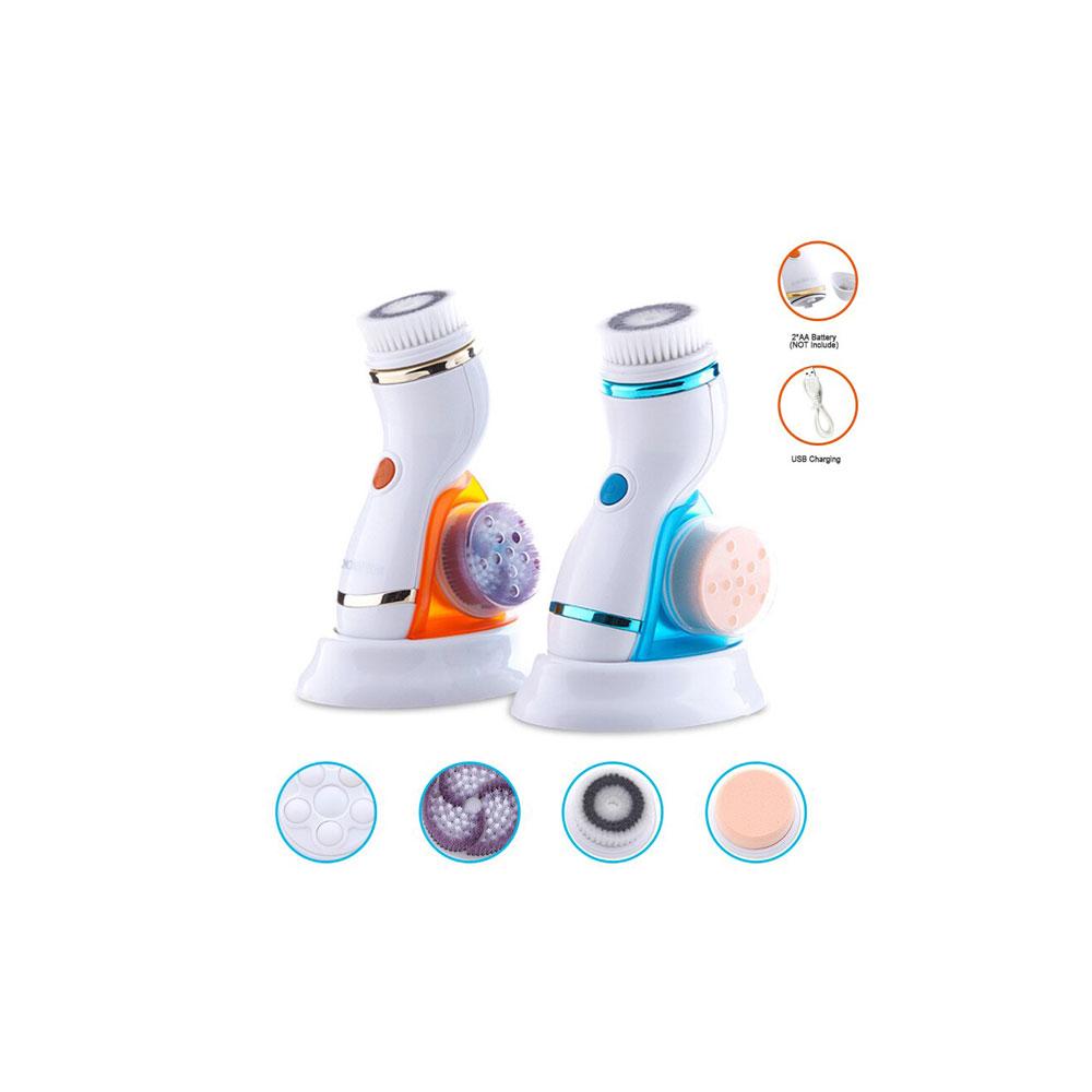 Cepillo Limpieza Facial Eléctrico Naranja Masajeador Exfoliante Cuidad img #2
