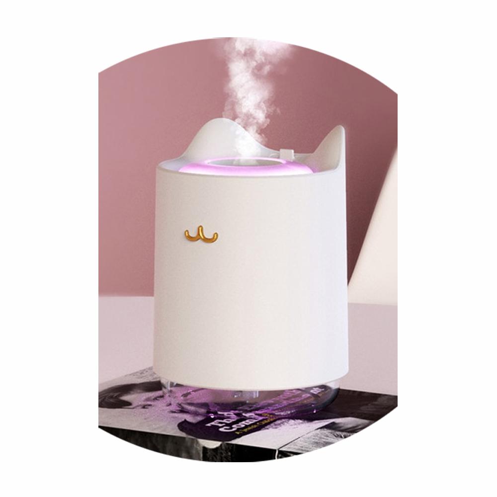 Humidificador Difusor 170Ml Aroma Aire Usb Luz Led Gato W001 Blanco img #2