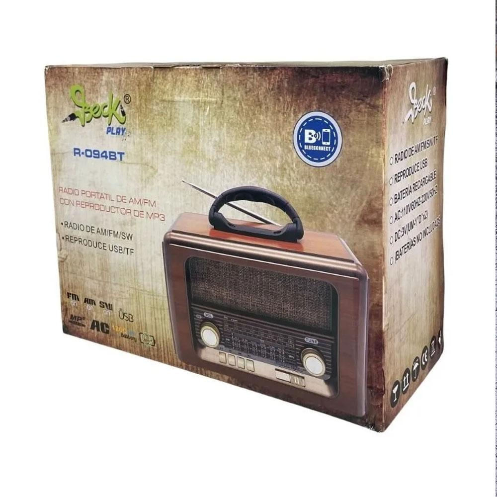 Radio Vintage Fm / Am Parlante Bluetooth Mp3 Recargable img #4