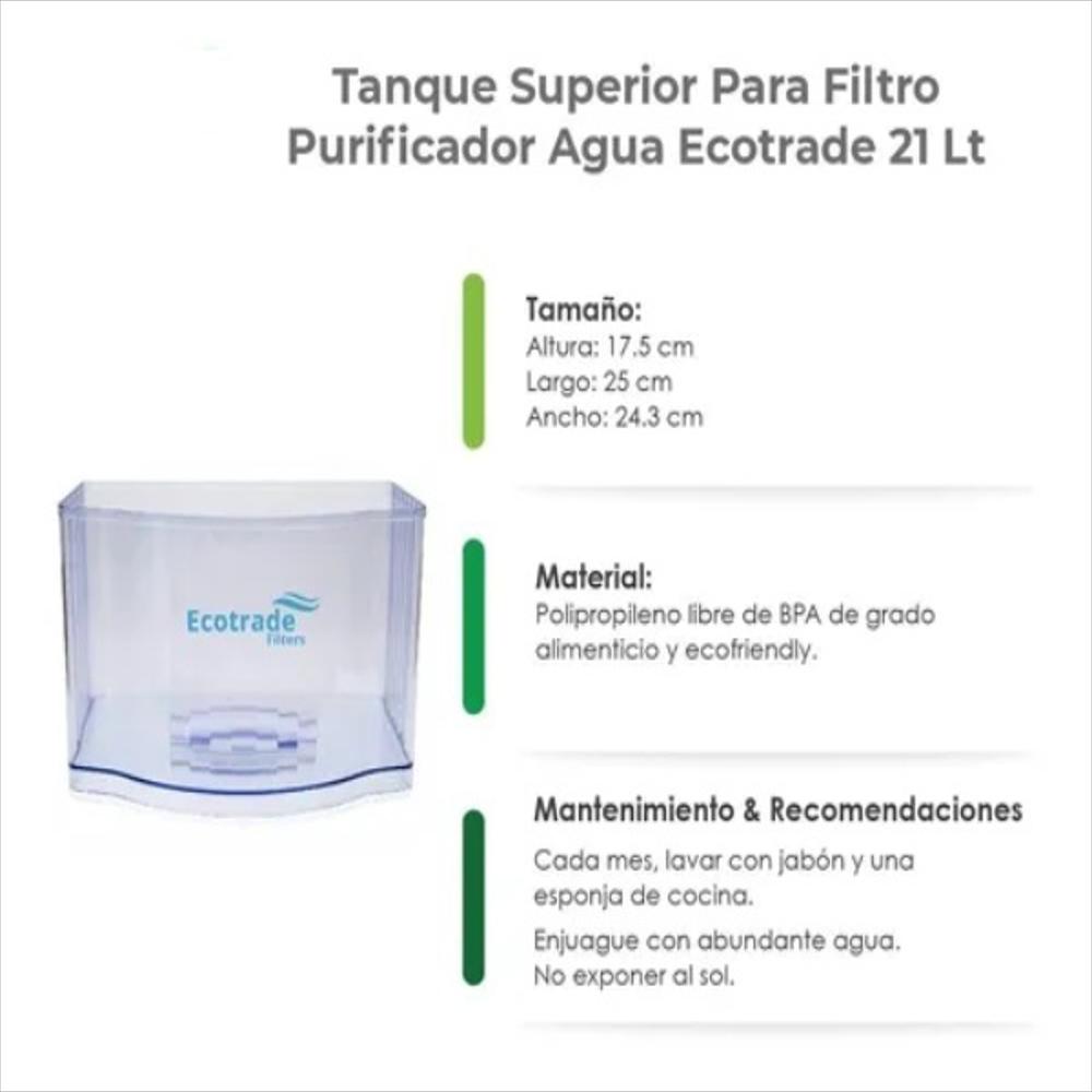 Tanque Superior Para Filtro Purificador Agua Ecotrade 21 Lt img #3