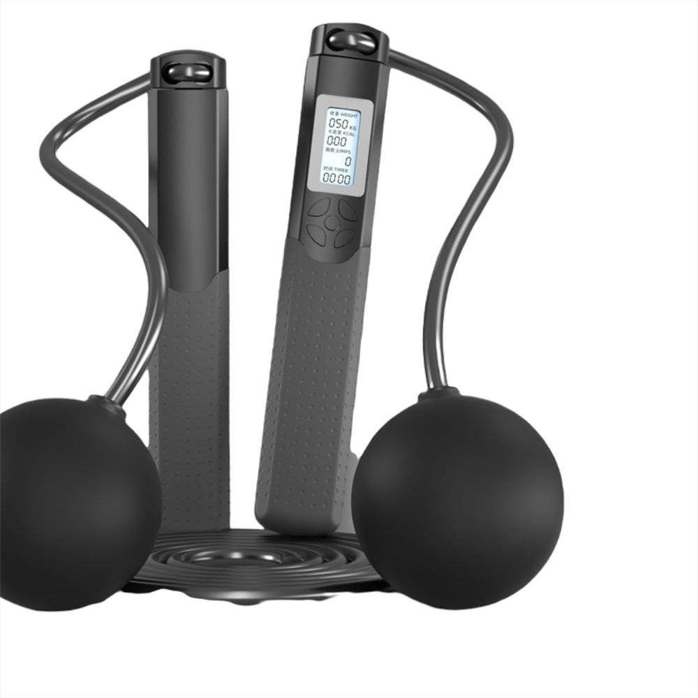 Lazo Inteligente Para Saltar Con Conteo Digital Con Bolas De Peso Negro img #2