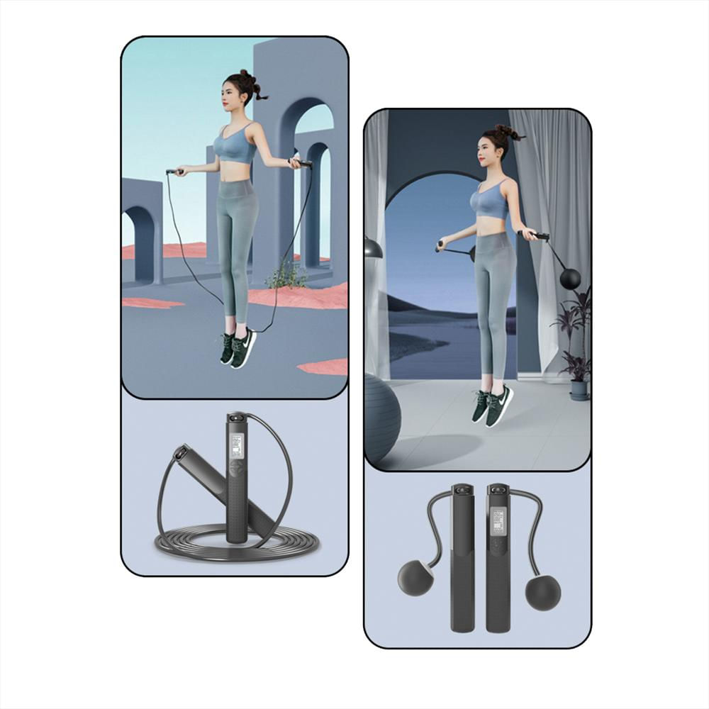 Lazo Inteligente Para Saltar Con Conteo Digital Con Bolas De Peso Negro img #3