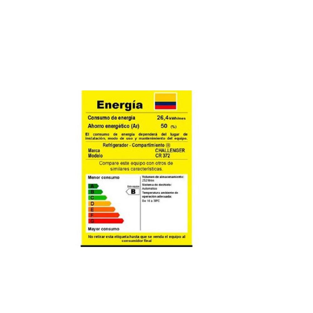 Nevera Challenger No Frost Congelador Superior 216 Litros Cr312b Gris img #3