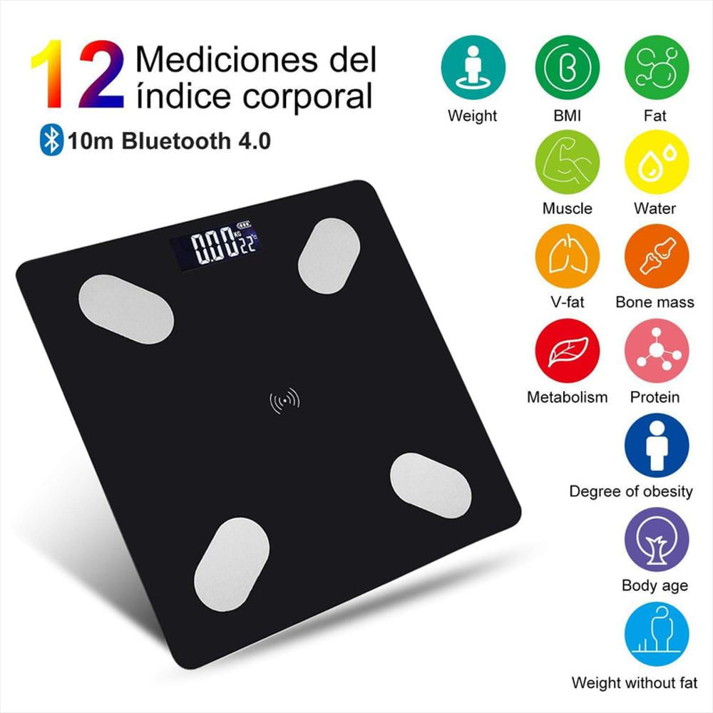 Bascula Inteligente Pesa Bluetooth Vidrio Templa Digital App Y Bandas De Resistencia Para Hacer Ejercicios X 5 img #4