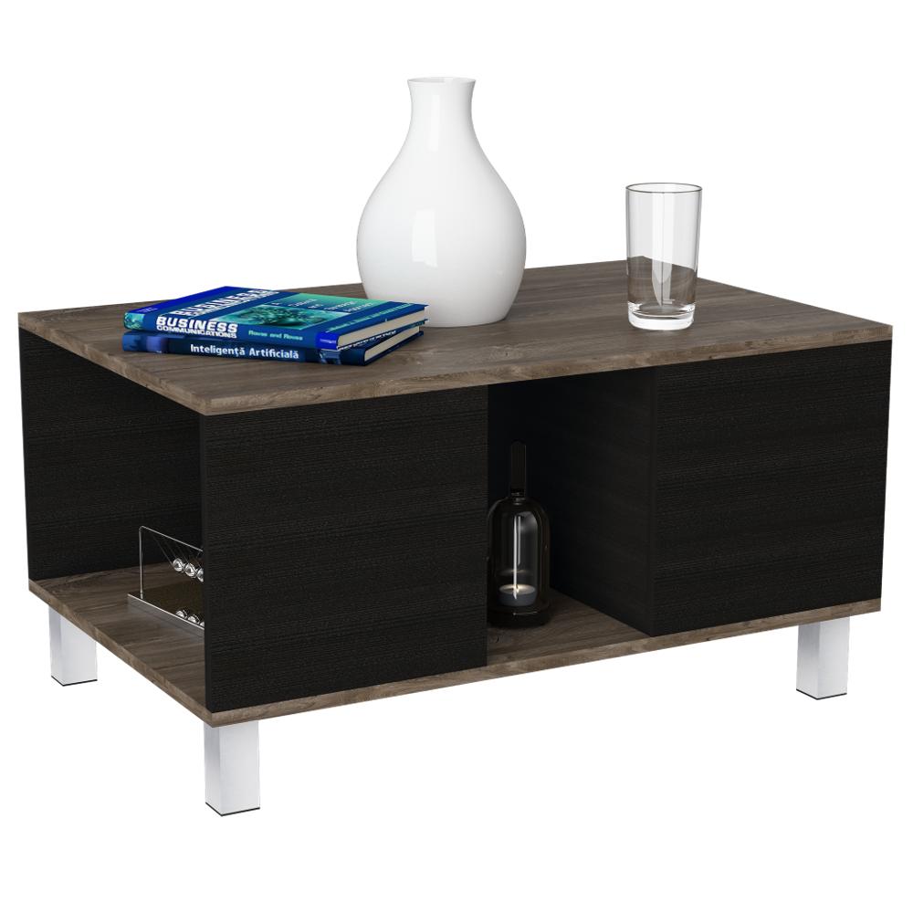 Mesa De Centro Tonny, Avellana Y Wengue, Con Un Entrepaño Inferior img #2