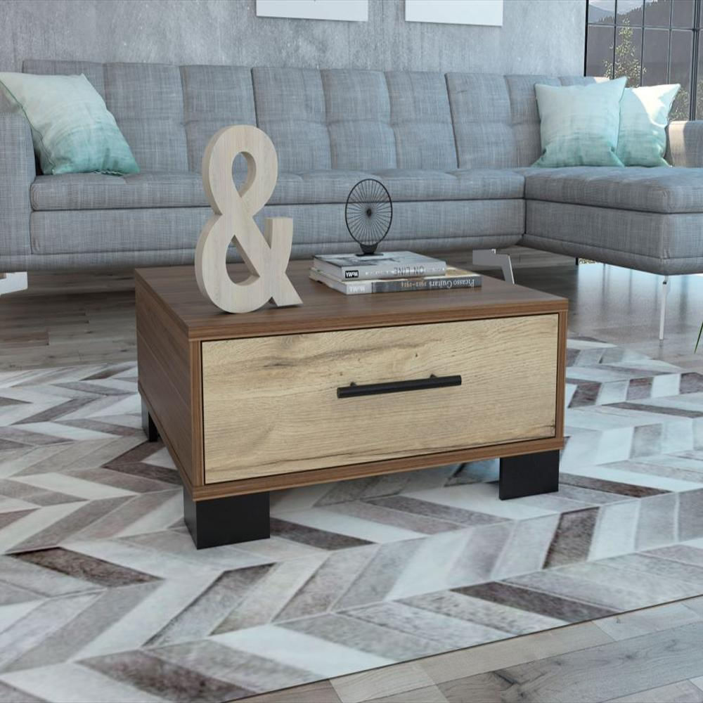 Mesa De Centro Marsel, Castaño Y Café Claro, Con Una Puerta Abatible img #1