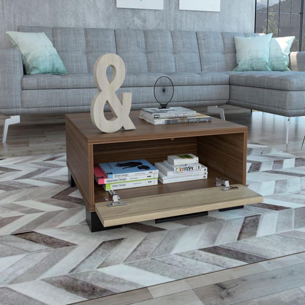 Mesa De Centro Marsel, Castaño Y Café Claro, Con Una Puerta Abatible img #2