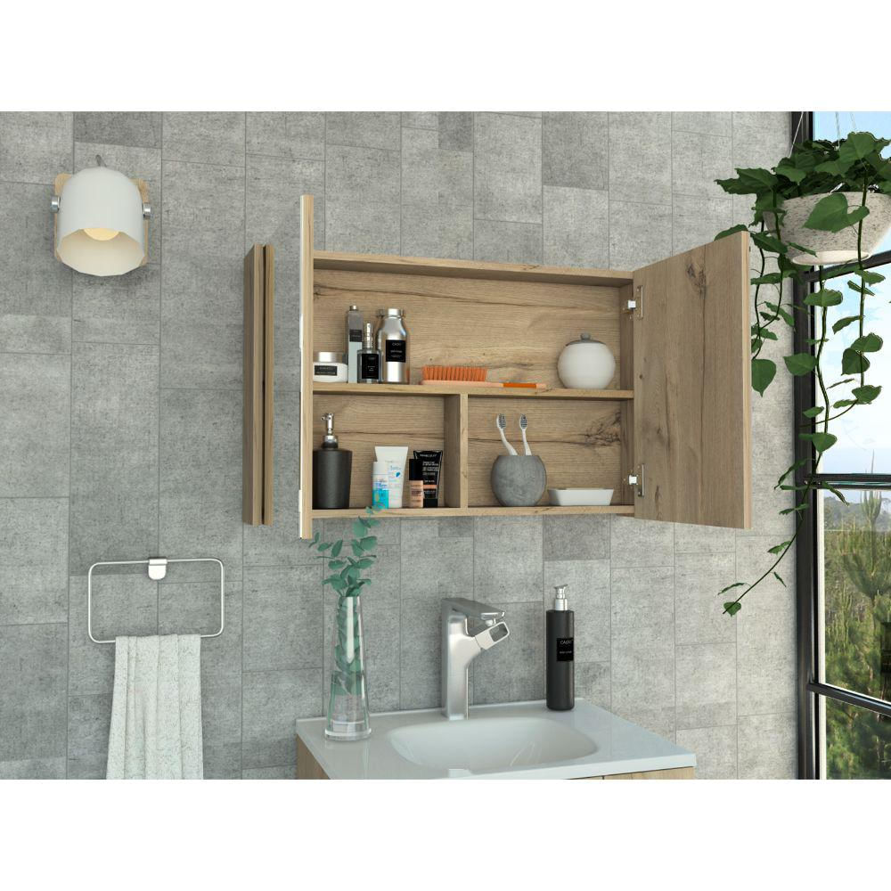 Gabinete De Baño Agni, Café Claro, Con Dos Puestas Y Espacio Para Almacenar Objetos img #2