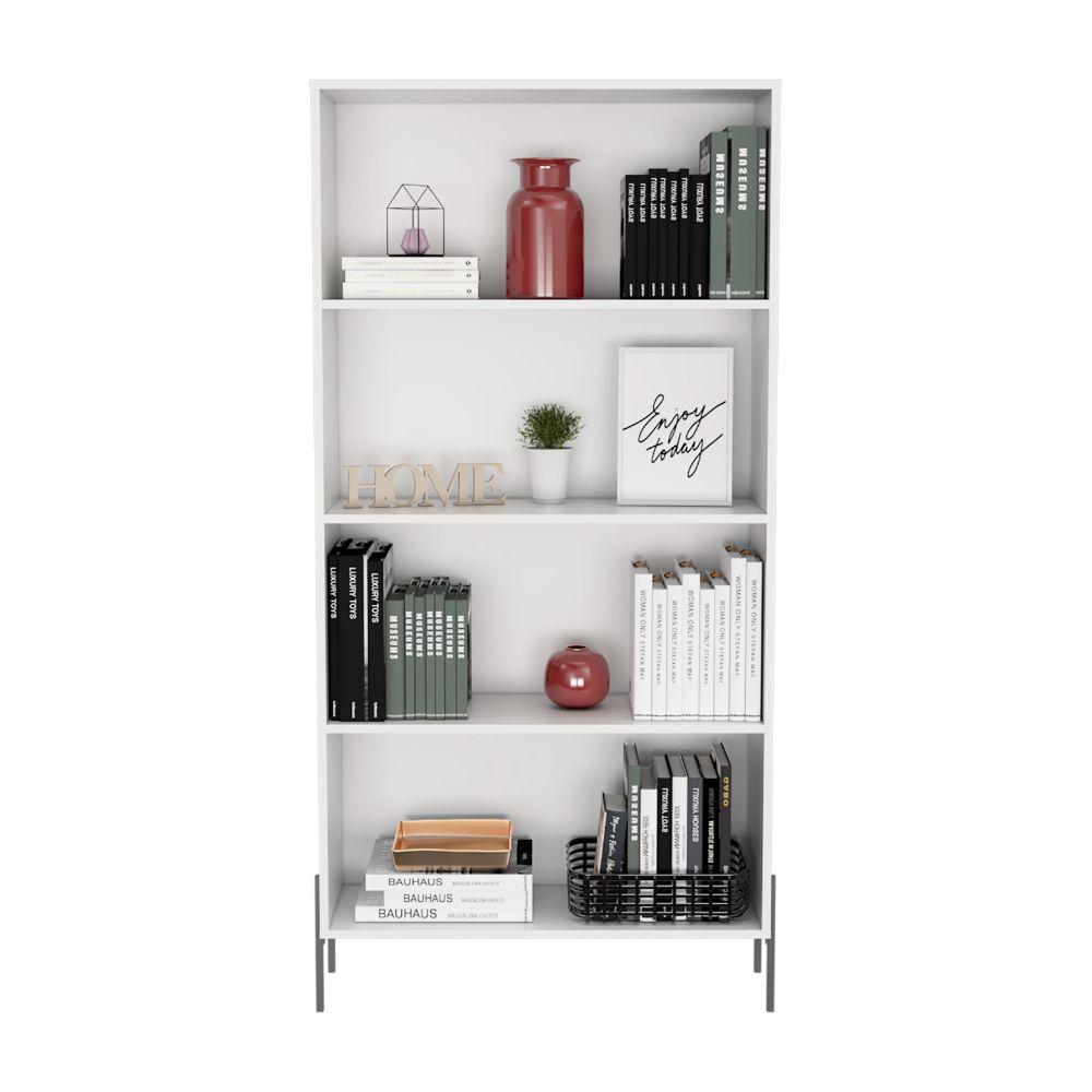 Biblioteca Midas, Blanco Nevado, Con Tres Entrepaños Y Amplio Espacio De Almacenamiento img #4