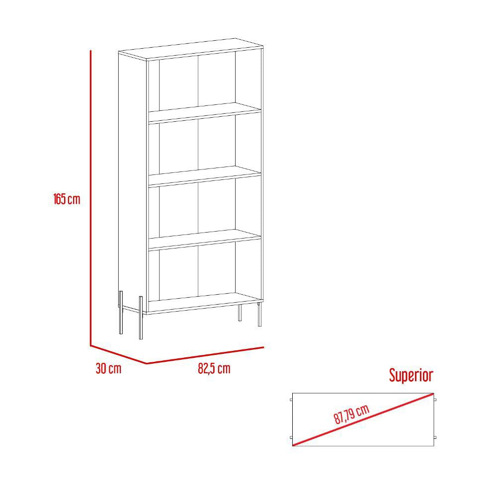 Biblioteca Midas, Blanco Nevado, Con Tres Entrepaños Y Amplio Espacio De Almacenamiento img #5