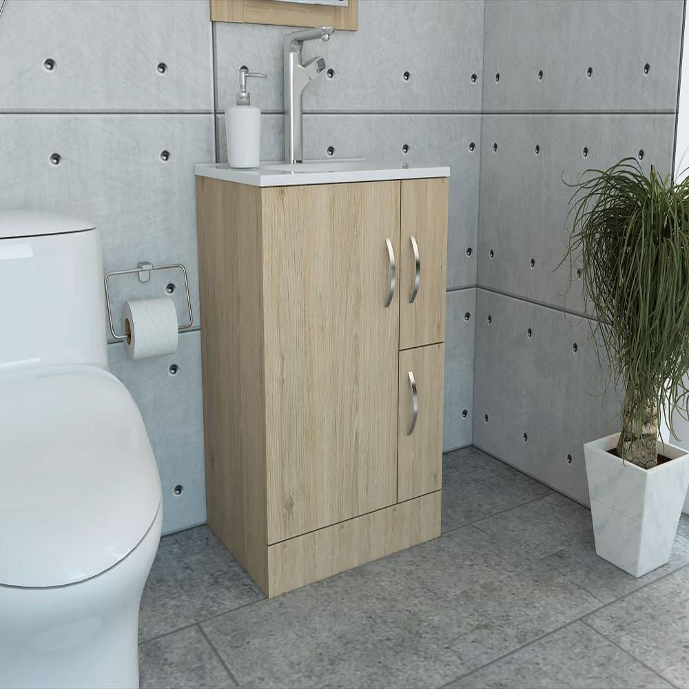 Mueble De Baño Picasso, Beige Y Blanco, Con Espacio Para Guardar Objetos De Aseo img #1