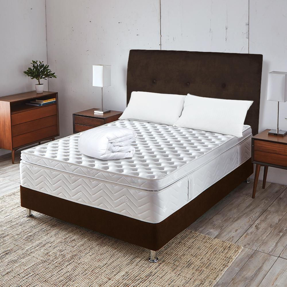 Combo Bora Doble 140 X 190 + Cama + Cabecero + Lenceria img #1