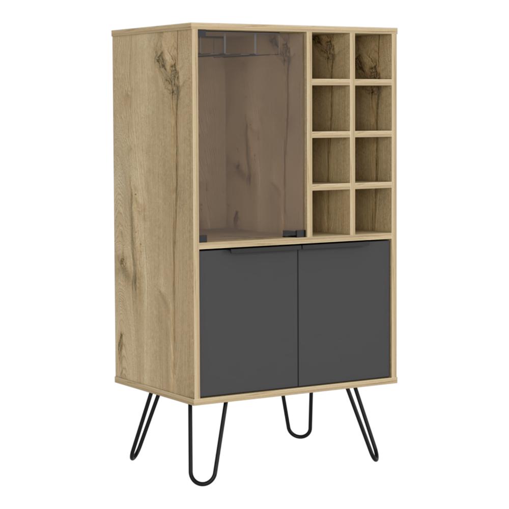 Bar Vany, Café Claro Y Plata Oscuro, Con Espacio Para Almacenar Botellas Y Copas De Vino img #3