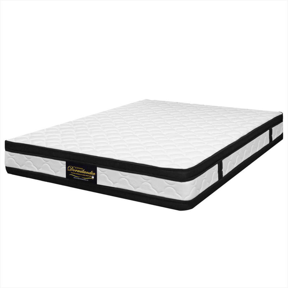 Combo Colchón Sencillo 100X190 Resortado Maxiflex Negro + Cojín Entrepierna + Sábana Ajustable + Base Cama + Almohada img #4