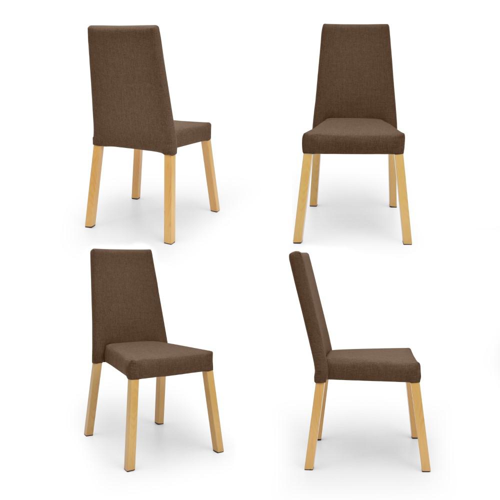 Set Sillas Viena Tela Poliéster Chocolate X4 img #1