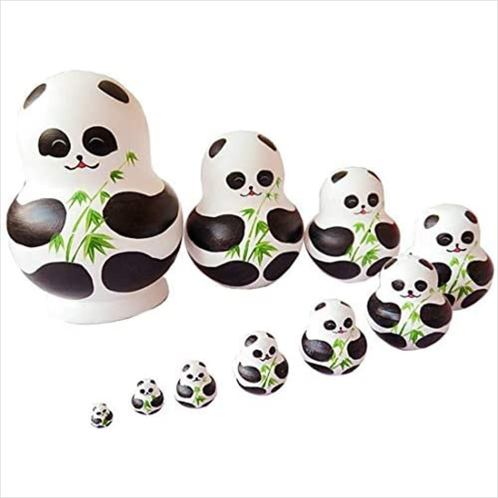 Panda Lindo Con Animales El Bambú Anidación Muñecas. img #1