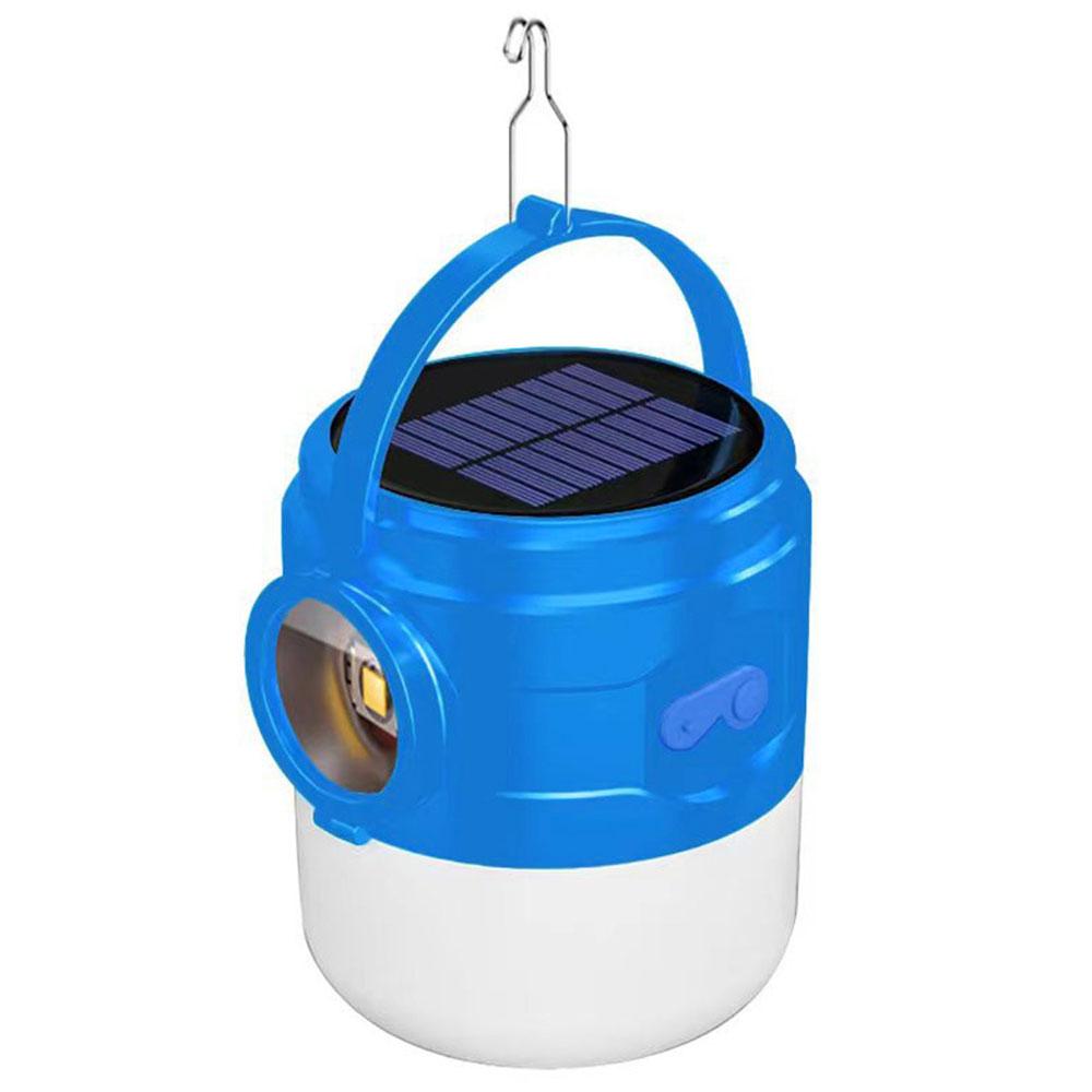 Lampara Solar T03 Azul Celeste Recargable Cable Usb Portátil Con Control img #1