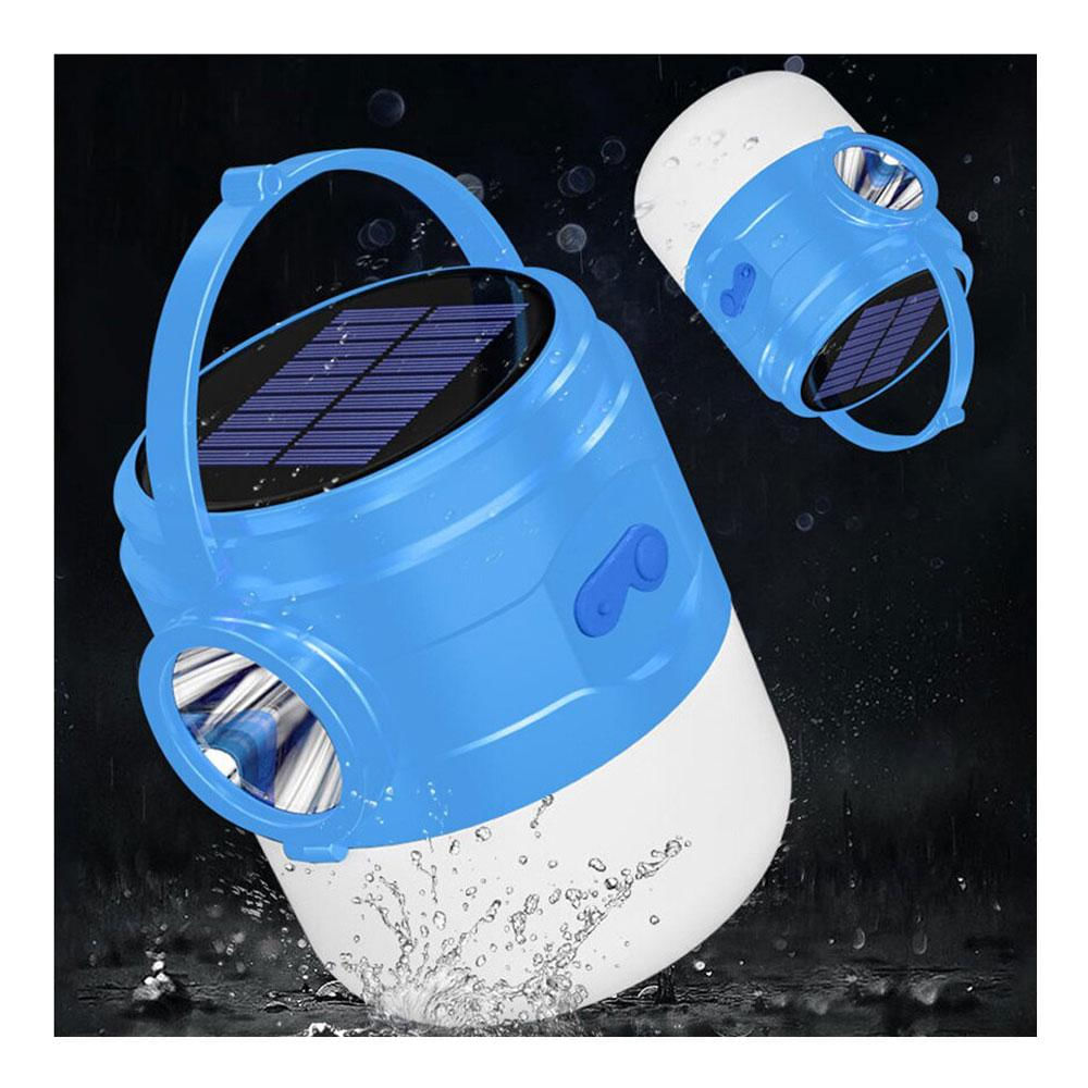 Lampara Solar T03 Azul Celeste Recargable Cable Usb Portátil Con Control img #2