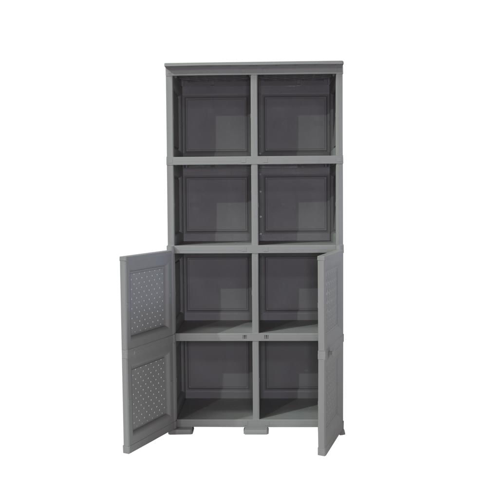 Mueble Organizador Elegance Rattan Monet, Gris, Con Dos Puertas Batientes img #2