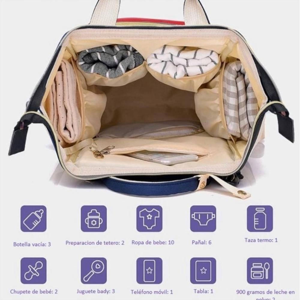 Pañalera Tipo Morral Para Bebes Rosado img #2