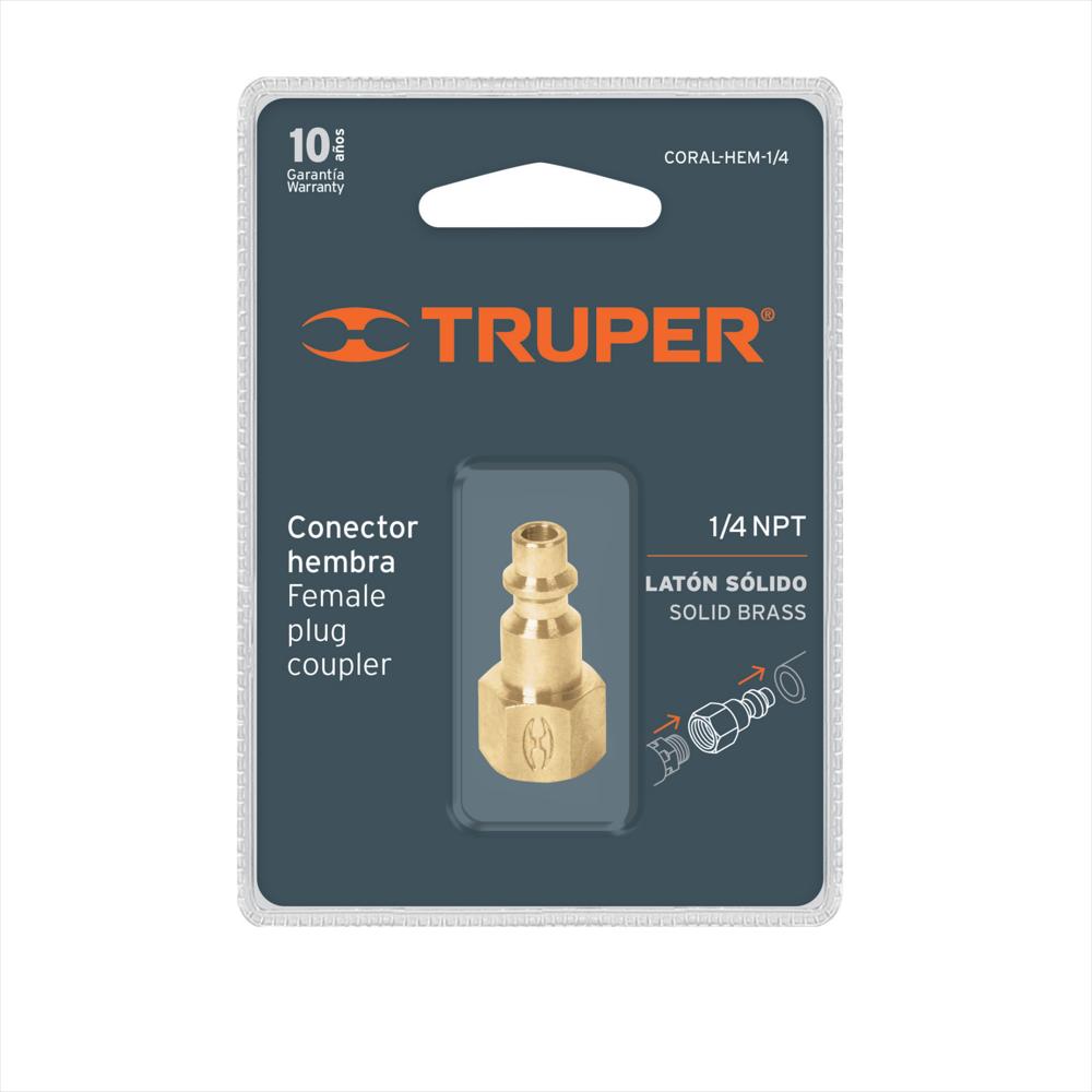 Conector Rápido De Latón De 1/4 Npt Para Compresor, Hembra Truper img #2
