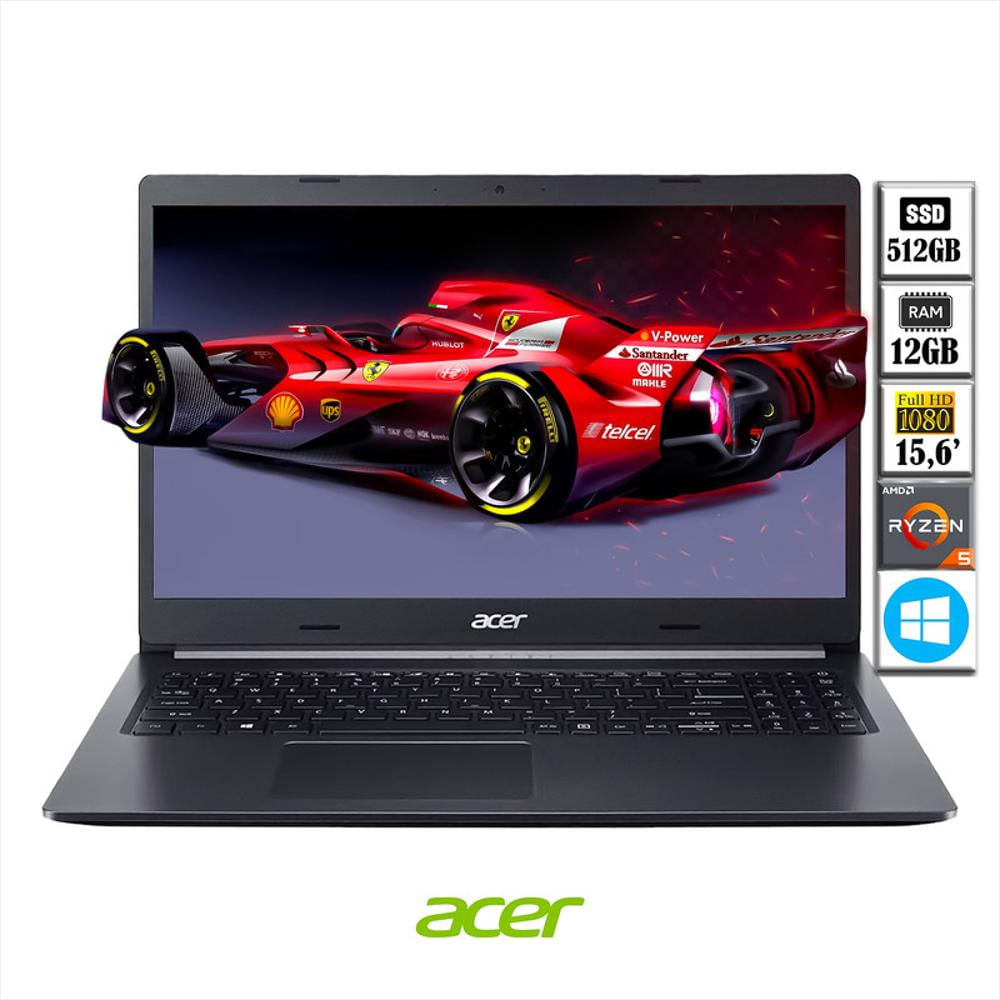 Portátil Acer 15.6 pulgadas Amd R5 Ram 12Gb 512Gb Ssd Black img #1