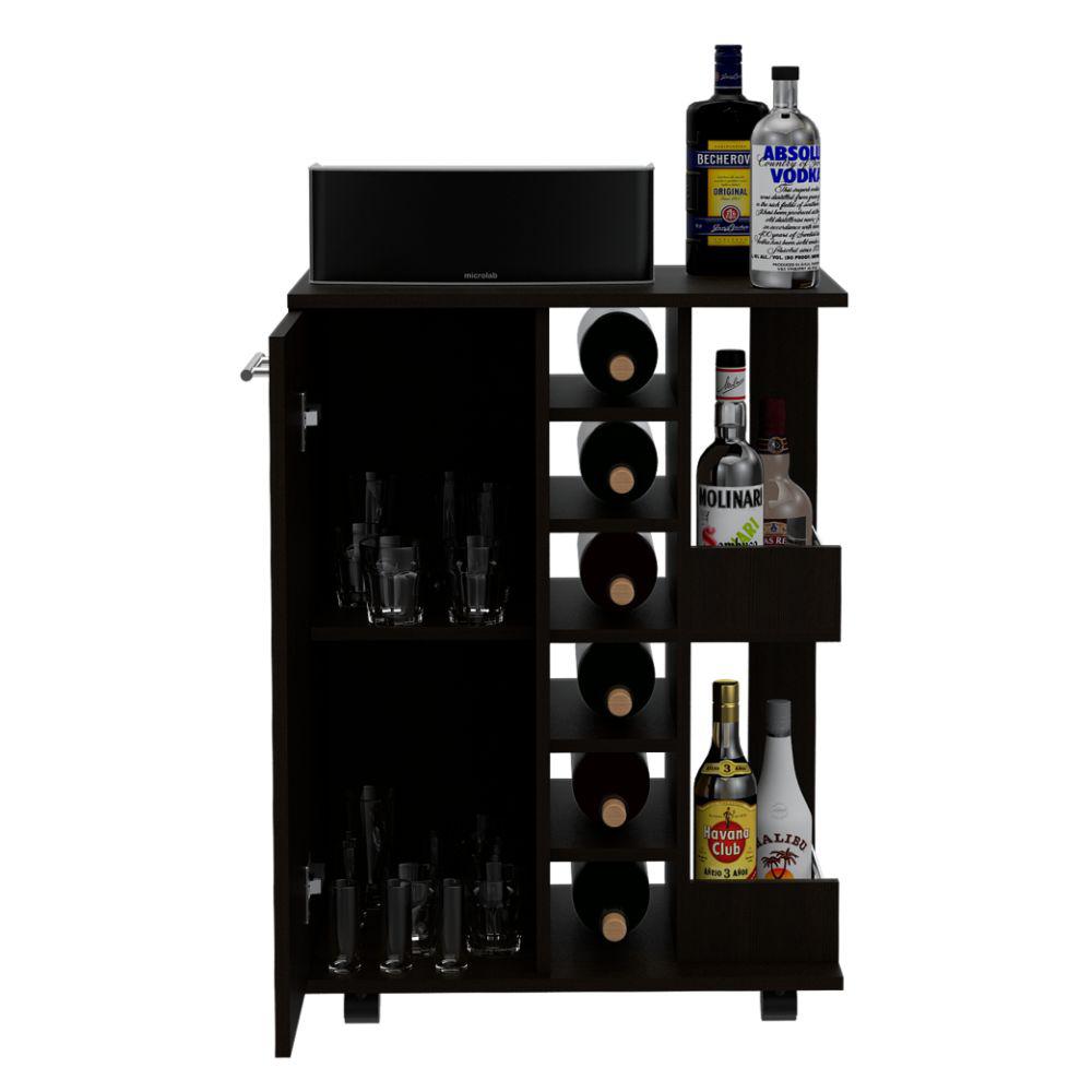Bar Cart, Wengue, Con Espacio Para Botellas Y Porta Copas img #1