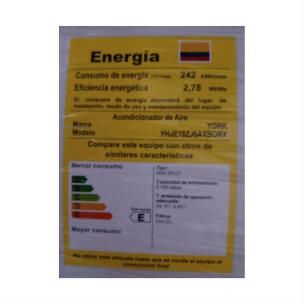 Aire Acondicionado Minisplit 18.000 Btu (1/220V) Inverter Seer 16 York img #5