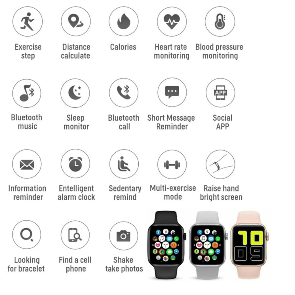 Reloj Inteligente Smart Watch T500 Series 6 44Mm Bluetooth Rosa img #3