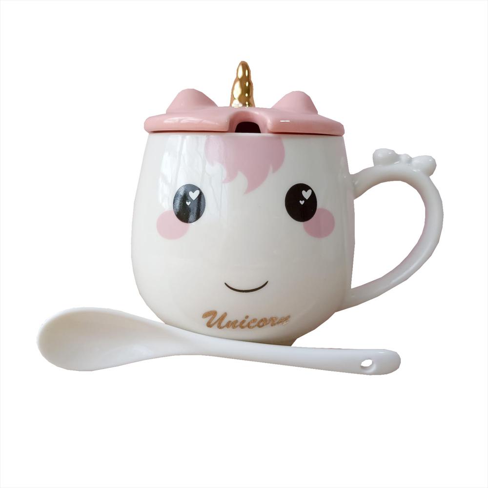 Mug Taza Pocillo Ceramica Cuchara Tapa Lindo Regalo Unicornio img #1