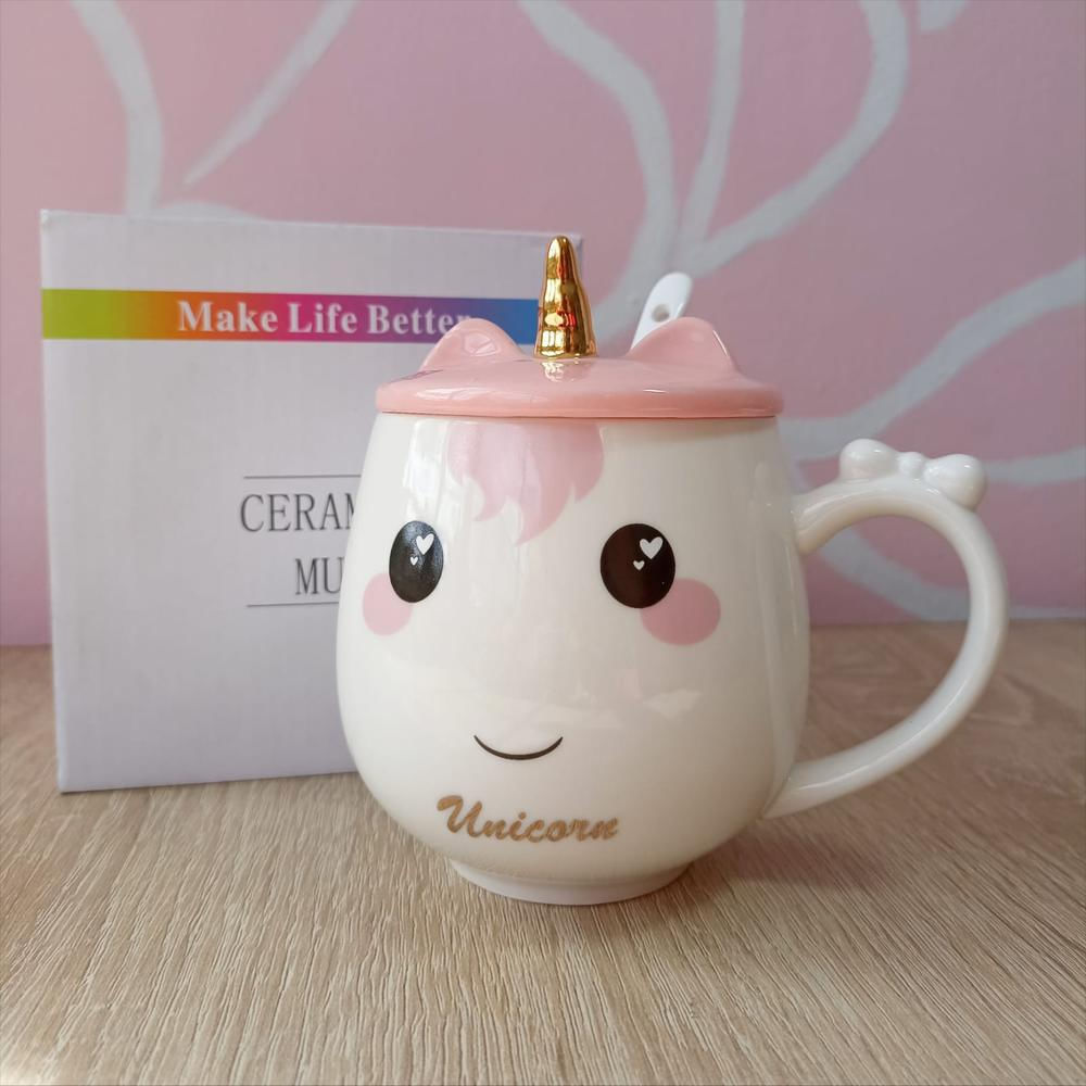 Mug Taza Pocillo Ceramica Cuchara Tapa Lindo Regalo Unicornio img #3