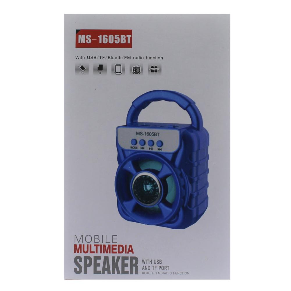 Parlante Bocina Bluetooth Negro Ms 1605Bt Radio Fm Entrada Usb Sd img #3