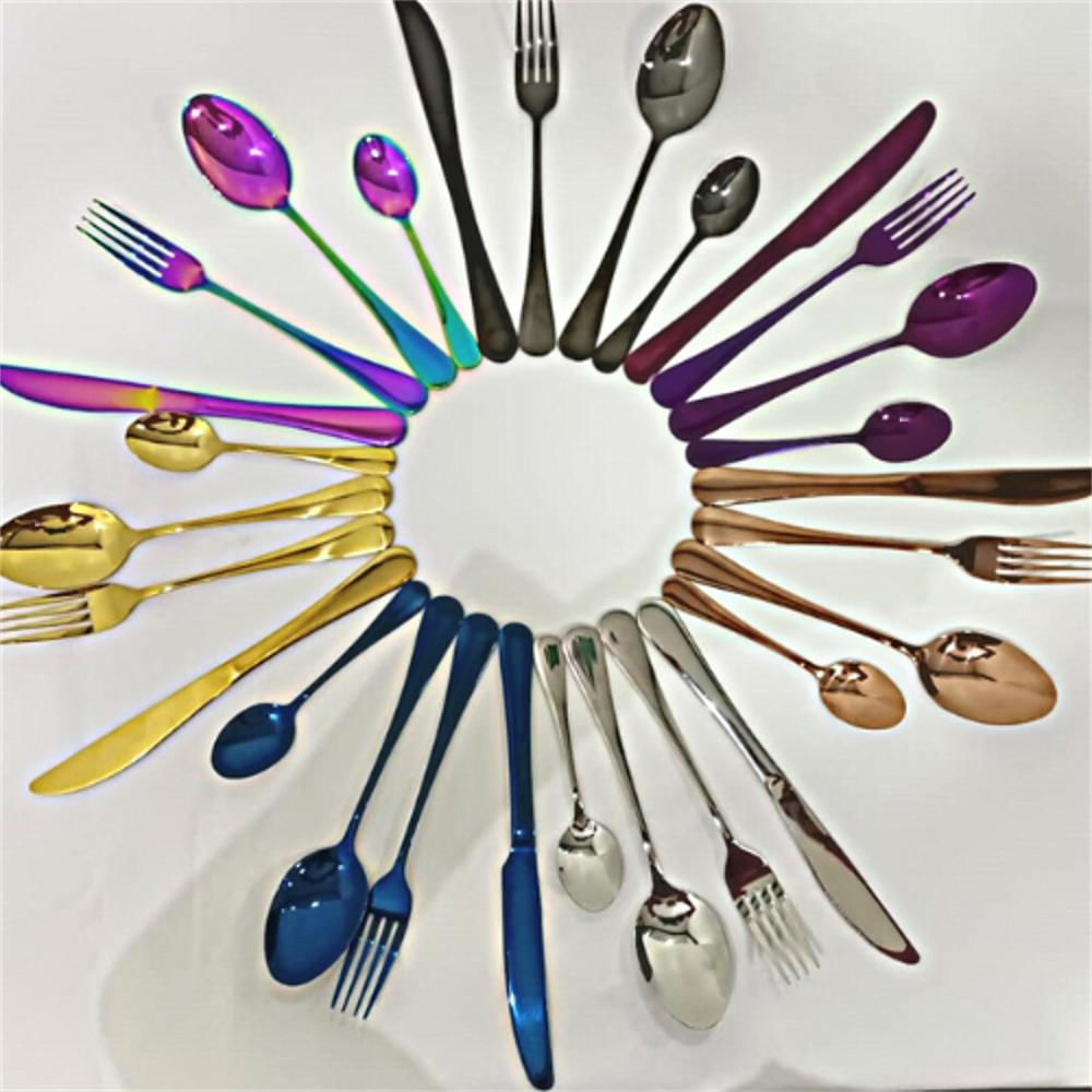 Juego De Cubiertos Azul 24 Piezas Acero Inoxidable img #5