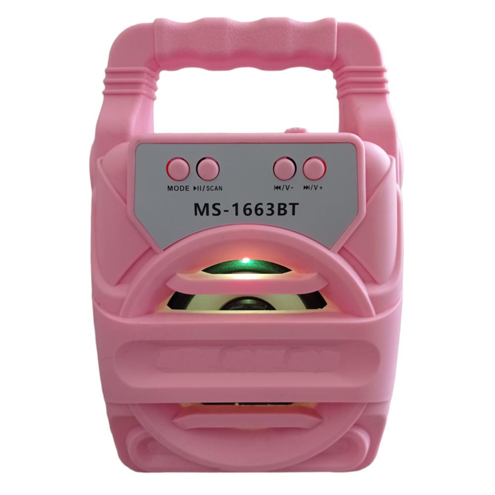 Mini Parlante Portátil Ms 1663 Usb Bluetooth Rosado 6W Luz Led Estéreo img #1