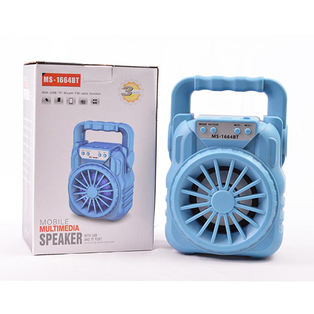 Parlante Ms 1664 Azul Bluetooth Sd Fm Micro Sd Luces Led Usb Portátil img #2