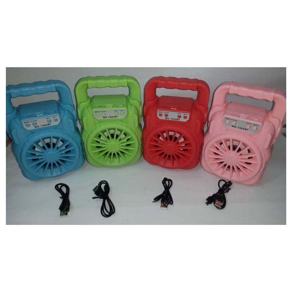 Parlante Ms 1664 Azul Bluetooth Sd Fm Micro Sd Luces Led Usb Portátil img #3