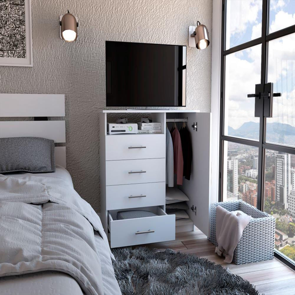 Organizador Barlovento, Blanco Perla, Con Cuatro Cajones Deslizables img #1