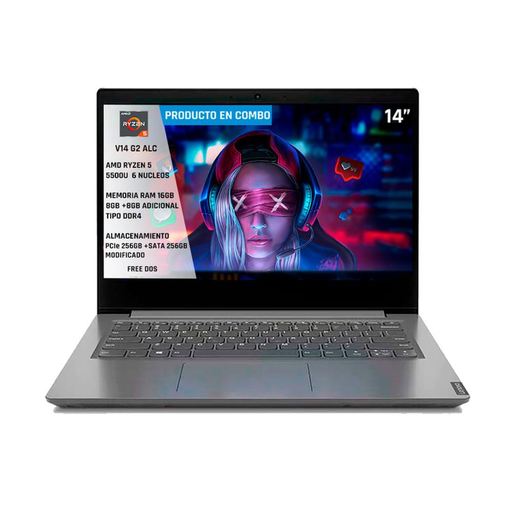 Portatil Lenovo Ryzen 5 5500U Ram 16Gb Ssd 256Gb +256Gb V14 img #1