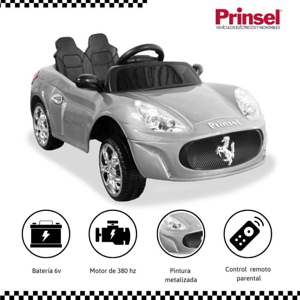 Carro Electrico Para Niños Senna Gt 6 Voltios Plateado PRINSEL img #1